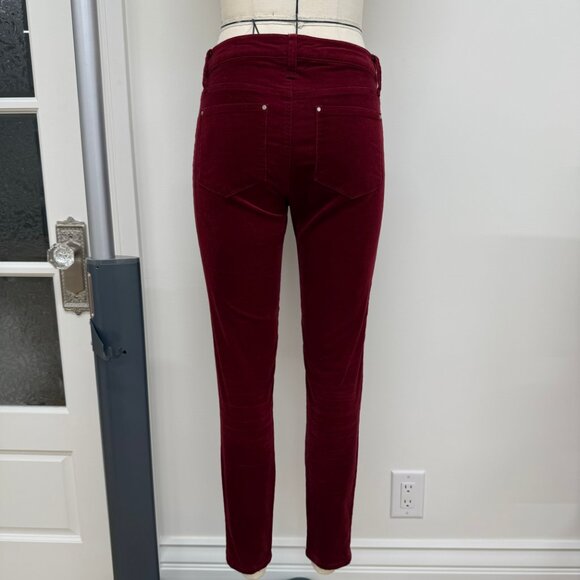 Club Monaco Red Burgundy Velvet Corduroy Pants Size 4 - Picture 3 of 7